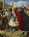 At the Carnival in Venice painted by Mikhail Scotti (1839).