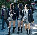 Adolescent girls in miniskirts