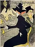 Henri Raymond de Toulouse-Lautrec (1864-1901), the deformed son of an aristocratic family, went to Paris in 1882. He became a part of the bohemian community of Montmartre with its nightlife of cabarets, cafes, restaurants, sleazy dance halls and brothels. 1892/3.