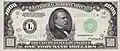Grover Cleveland was on the front of the $1,000 bill