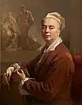 Largillière (self-portrait) did not have much hair, so he often wore wigs.