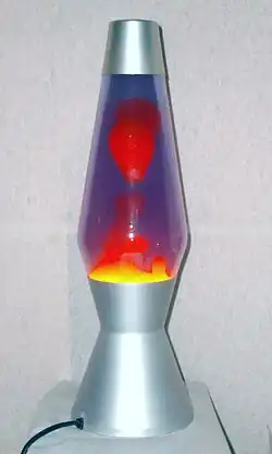 D. Lava lamp with interaction between dissimilar liquids; water and liquid wax