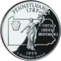 Pennsylvania quarter dollar coin