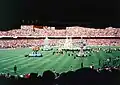 The stadium during the opening ceremony of the 1999 UEFA Champions League Final.