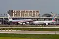 American airplanes at DFW. This is American's largest hub.
