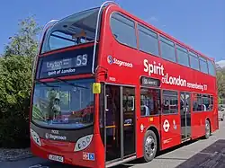 The first production Enviro400, Stagecoach 19000 Spirit of London, new in 2005, pictured in 2014