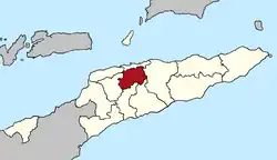Map of East Timor highlighting Aileu Municipality