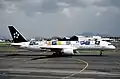 A Mexicana airplane at Mexico City in 2003. Mexico City International Airport used to be the largest hub for Mexicana before it stopped flying in 2010.