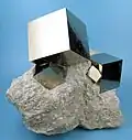 Pyrite cubic crystals