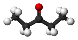 Ball-and-stick model of 3-pentanone