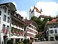 Castle Thun over City Hall Square