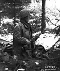 Soldier in a mostly Japanese American U.S. Army regiment
