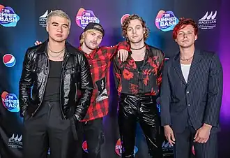 5 Seconds Of Summer at B96 Pepsi SummerBash 2019.
From left to right: Calum Hood, Michael Clifford, Luke Hemmings, Ashton Irwin.