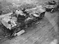 South African Sherman tank disabled in the fight to take the Perugia Highlands in Italy 1944 – World War 2.