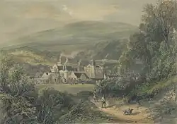 Colour lithograph of Balmoral Castle by William Gauci.