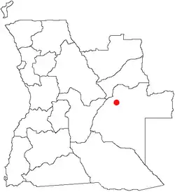 Location of Luena in Angola