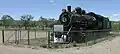 A 1902 Baldwin locomotive of 2-6-2 type used on the Atchison, Topeka and Santa Fe Railway in New Mexico where it is now on permanent display in Las Vegas, New Mexico.
