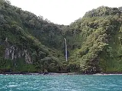 A waterfall on Coco Island, Costa Rica