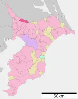 Location of Abiko in Chiba