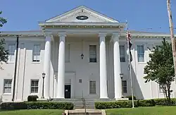 The Adams County Courthouse at 201 South Wall Street in Natchez was built in 1821 and enlarged in 1925.