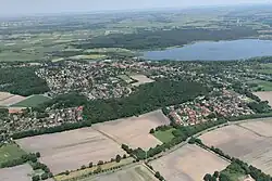 Aerial view with the Lake Bederkesa
