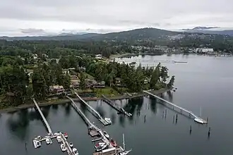 Boats docked at Harrison Point in Sooke