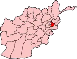 The location of Laghman Province within Afghanistan