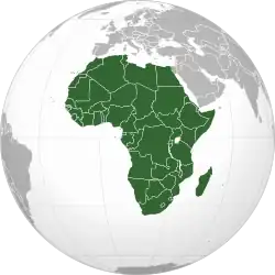 Orthographic projection of Africa