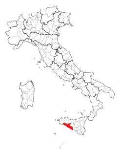 Location of Province of Agrigento