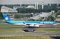 An Air Tahiti Nui airplane at Paris-Charles de Gaulle Airport.