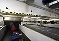 Conveyor belt, used to transport luggage, at an airport.