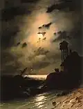 Moonlit Seascape with Shipwreck
