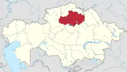 Akmola (red) in Kazakhstan