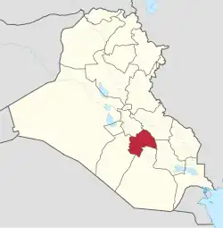 Location of Al-Qadisiyah Governorate