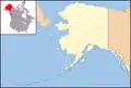 The location of Mount Redoubt in Alaska.