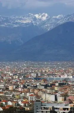 Shkodër and the Albanian Alps seen from Rozafa Castle