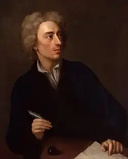 Alexander Pope (c.1727), an English poet best known for his Essay on Criticism, Rape of the Lock and The Dunciad