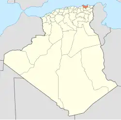 Map of Algeria highlighting Skikda
