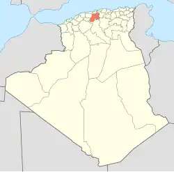 Map of Algeria highlighting Médéa