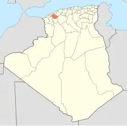 Map of Algeria highlighting Mascara