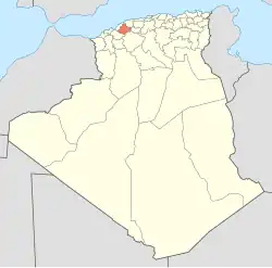 Map of Algeria highlighting Relizane
