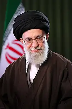 A photograph of Khamenei, 77, in 2017