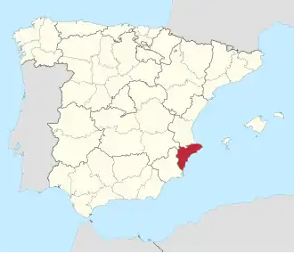 Province of Alicante within Spain