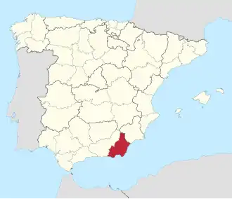 Province of Almería within Spain
