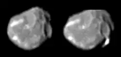 Images of Amalthea taken from the Galileo spacecraft