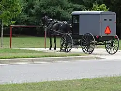 Amish horse and buggy parking space, July 2016.