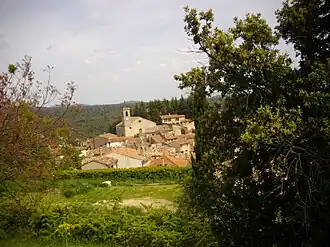 A general view of the village of Ampus