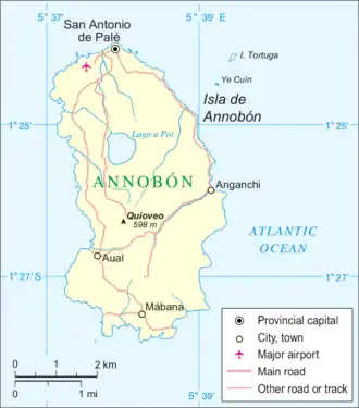 Location of San Antonio de Palé on the island of Annobón