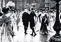 A ball at Apsley House. Shows King Edward VII and Queen Alexandra dancing a quadrille, 1908.