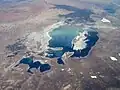Satellite image of the Aral Sea taken in 1997. (south at the top)